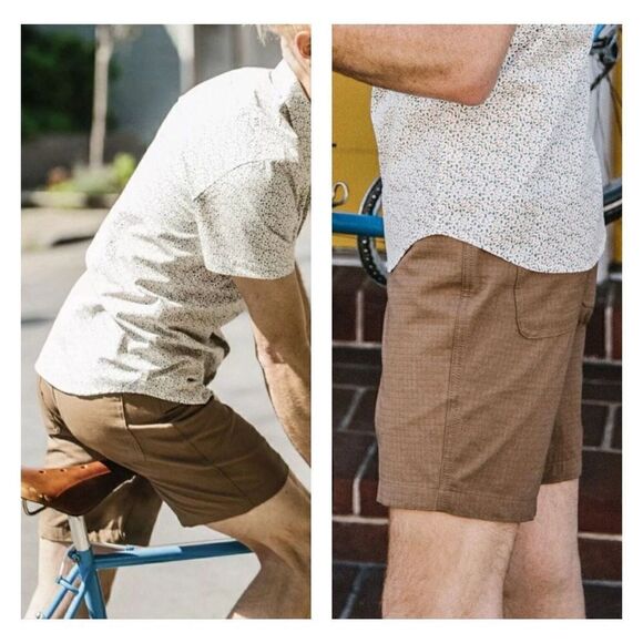 Taylor Stitch Brown Flat Front Men Shorts - Picture 4 of 11
